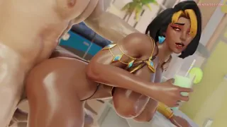 Cocktail and big cock inside pussy [Domina,overwatch] (Bewyx )