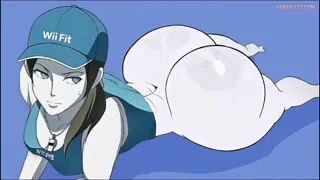 Wii Fit Trainer's warming up her Big Fat Ass cheeks to "train" her gym clients
