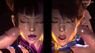 Juri Han &amp; Chun-li Cumshot