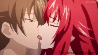 Rias letting Issei unwrap his gift early