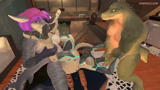 Nothing beats a threesome to end the day. 🔥 (Anthro Heat)