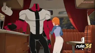 Gwen lends Four Arms an additional hand ecchi
