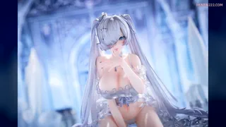 The crystal skirt of the Cinderella figure is stunningly beautiful ecchi