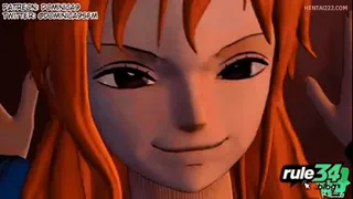 Nami fucks Robin with Huge Futa Cock