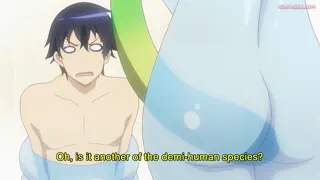 Naked Slime Girl Washing Guy in Bath