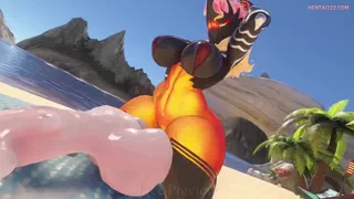 Ember's Beach Day Futanari