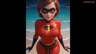 Sand, sweat, and Elastigirl's hips hentai