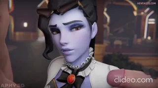 Two dicks, one slutty chick [Widowmaker,overwatch] (Aphy3d )