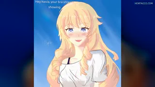 Navia, your bra strap is showing (By Me, Ampow) rule34