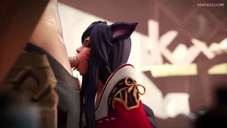Ahri's passionate blowjob