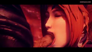 Momiji not wasting a single drop of cum from Kasumis mouth (Studiofow) [Kunoichi 2: Fall Of The Shrinemaiden]