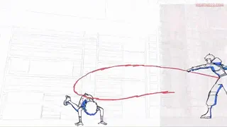Working on the animation (Yep, Re-upload) . We're making a bondage superhero game: The Rope Knight