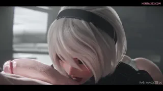 2B blowjob skills [Nier] (Miwo3x )