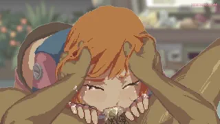 Still exhausted, but your support kept us going! more hand-drawn pixel H-scenes from our game [Swarm Bunker]