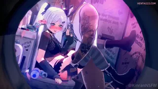 Ngh~ why am I not surprised you know that my boyfriend is a cuck~ of course you do, you're his bestie. Ngh~ fuck let us put on a show for him and fuck my goth elven cunt~ Mgh, for how long have you two been planning this~