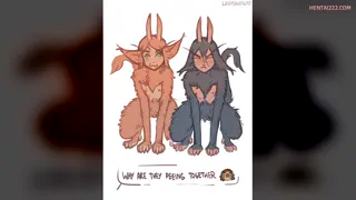 My (Linaswalaf) kitty demon girls Demmy and Peach 🐱